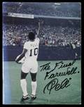 PEL SIGNED AND INSCRIBED OCTOBER 1 1977 NEW YORK COSMOS FINAL GAME PROGRAM