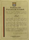 PEL OCTOBER 23 2006 PAULISTA FOOTBALL FEDERATION TRIBUTE PLAQUE