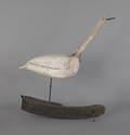 Carved wooden and painted egret