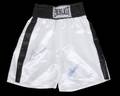 MUHAMMAD ALI AKA CASSIUS CLAY AND JOE FRAZIER SIGNED BOXING TRUNKS