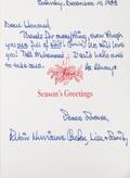 RUBIN HURRICANE CARTER SIGNED 1988 SEASONS GREETINGS CARD TO HOWARD BINGHAM