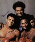 MUHAMMAD ALI JOE FRAZIER DON KING SIGNED PHOTOGRAPH