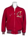 OZZIE SMITH GAME WORN AND SIGNED ST LOUIS CARDINALS DUGOUT JACKET