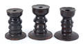 Three Pennsylvania redware fat lamp stands 19th c