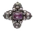 A Silver and Amethyst PendantBrooch Mexico