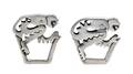 A Pair of Sterling Silver Monkey Motif Key Rings Sigi Sigfrido Pineda