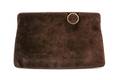 A Judith Leiber Brown Suede Clutch