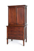 Diminutive mahogany stepback cupboard