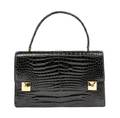 An Unlabeled Black Alligator Piano Handbag