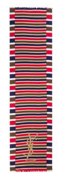 An Yves Saint Laurent Striped Long Silk Scarf