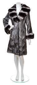 A Sorbara Gray Quilted Calfs Hair Coat