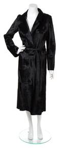 An Emanuel Ungaro Black Calfs Hair Coat