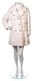 A Sorbara Cream Mink Peacoat