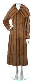 An Unlabeled Tan Sheared Mink Coat
