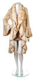 A Dennis Basso Tan Sheared Mink Coat