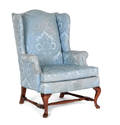Kindel Queen Anne style mahogany wingchair