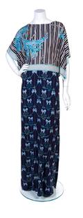 An Emilio Pucci Blue Silk Print Gown