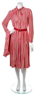 A Chanel Creations Red and White Striped Shirt Dress