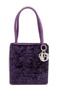 A Christian Dior Purple Velvet Lady Dior Handbag