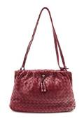 A Bottega Veneta Red Leather Quilted Handbag