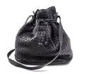 A Bottega Veneta Black Woven Leather Satchel