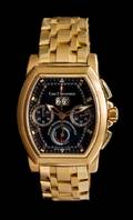 An 18 Karat Rose Gold Patravi Chronograph Power Reserve and Date Wristwatch Carl F Bucherer