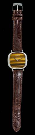 An 18 Karat White Gold and Tigers Eye Wristwatch Vacheron  Constantin