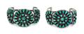 A Pair of Silver and Turquoise Petit Point Cuff Bracelets Zuni