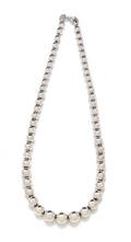 A Sterling Silver Graduated Ball Bead Necklace Tiffany  Co