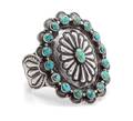A Silver and Turquoise Cuff Bracelet Native American
