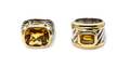 A Collection of Sterling Silver and 14 Karat Yellow Gold and Citrine Rings David Yurman