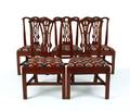 Set of ten Chippendale style mahogany dining chairs