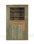 Painted pine onepiece corner cupboard