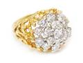 A Bicolor Gold and Diamond Cluster Ring