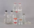 Collection of glass banks and ink bottles