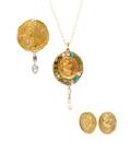A Collection of 14 Karat Yellow Gold Yellow Gold and Multigem Jewelry Eve Alfille