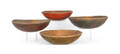 Four large painted wood bowls