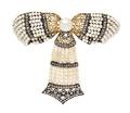 A Silver Topped Gold Cultured Pearl Seed Pearl and Diamond Bow Brooch