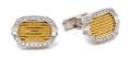 A Pair of 18 Karat Bicolor Gold and Diamond Cufflinks Simon G