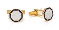 A Pair of Yellow Gold and MotherofPearl Cufflinks