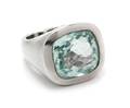 An 18 Karat White Gold and Aquamarine Ring Eve Alfille