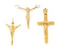A Collection of Yellow Gold Crosses