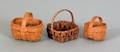 Three miniature splint baskets 19th c