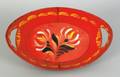 Vibrant red tole bread tray 19th c