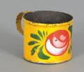 Rare yellow tole childs mug 19th c