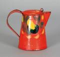 Red tole syrup pitcher 19th c