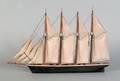Carved and painted ship model 19th c