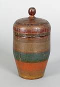 Pennsylvania turned and painted lidded jar 19th c