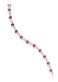 A White Gold Pink Tourmaline and Diamond Bracelet