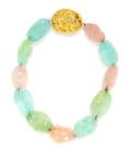An Impressive 18 Karat Yellow Gold Aquamarine Green Beryl and Morganite Bead Necklace
